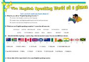 English Worksheet: The English speaking world at a glance