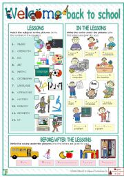 English Worksheet: Welcome back to school