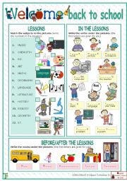 Back to school 2.: English ESL worksheets pdf & doc