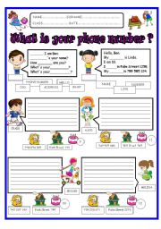 English Worksheet: What is your phone number
