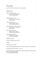 English Worksheet: asking questions