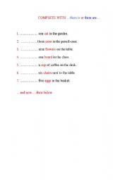 English worksheet: There is or there are