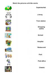 English Worksheet: SHOPS AND PLACES
