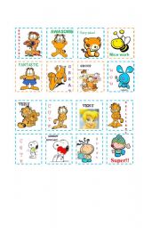 English Worksheet: stickers