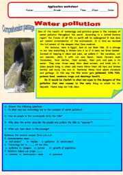 English Worksheet: Water pollution