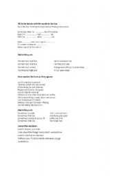 English Worksheet: complete the song