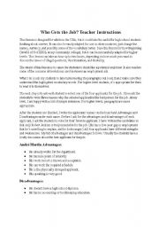 English Worksheet: Who Gets the Job?