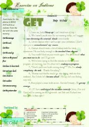 English Worksheet: Exercise on Indioms - Indioms with GET