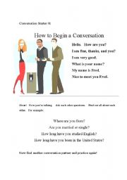 English Worksheet: Oral English, Converstion Starters #1