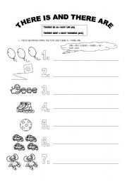 English Worksheet: TOYS WITH THERE IS - ARE