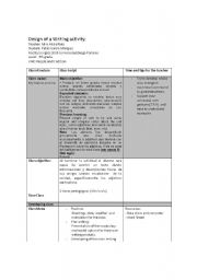 English worksheet: Class design for writing skill 7 grade