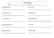 English worksheet: present continuous