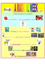 English Worksheet: a magical week