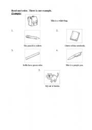 English worksheet: Color