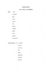 English Worksheet: subjunctive
