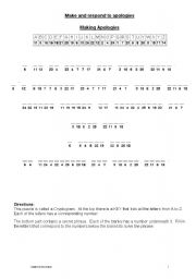 English Worksheet: Making and Accepting Apologies cryptograms