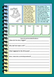 English Worksheet: Pooh makes a raft