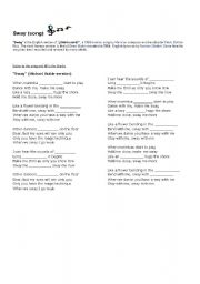 English worksheet: song Sway