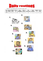 English Worksheet: dily routines