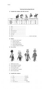 English Worksheet: Can / Cant   and has/have got
