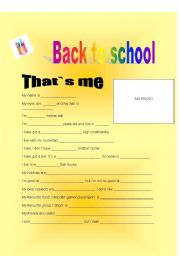 English Worksheet: Back to school