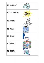 English worksheet: Classroom instruction verbs