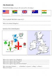 English Worksheet: The British Isles for kids