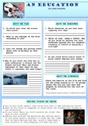 English Worksheet: An Education film worksheet