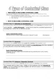 English Worksheet: 4 Types of Contextual Clues