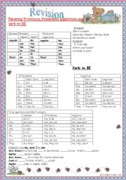 Revision: personal pronouns, possessive adjectives, verb to be 