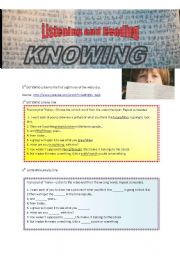 Listening and Reading comprehension -- film trailer Knowing