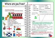 Where are they from? Basic forms of BE+UK countries and nationalities