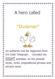 English Worksheet: Man catches baby ducks! News for elementary students!