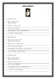 English worksheet: Simple Present