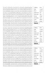 English Worksheet: Word Search of The Home