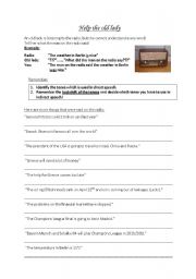 English Worksheet: Help the old lady - Reported speech with backshift of tenses