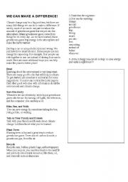 English Worksheet: Global warming