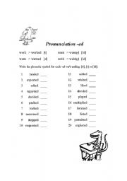 English Worksheet: Pronunciation of -ed Verbs