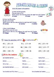 English Worksheet: MATHS- Problem Solving and more...