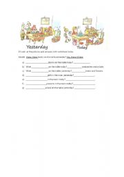 English Worksheet: Verb there to be present and past