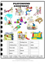 Playground Equipment + Answer Key