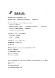 English Worksheet: ratatouille