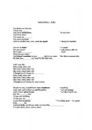 English worksheet: Justin Bieber song 