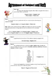 English Worksheet: agreement of subject and verb