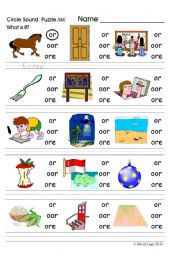 Circle Sound Puzzle 9: phonics the /or/ sound