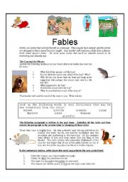 Fables - ESL worksheet by Kellycoetzer