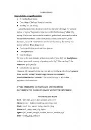 English Worksheet: class handout on Narrative Writing