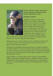 Intelligent Animals- reading comprehension