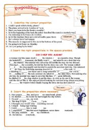 English Worksheet: .Prepositions Prepositions of time and place.