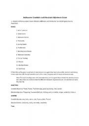 English worksheet: Halloween Gradable and Absolute Adjectives Game